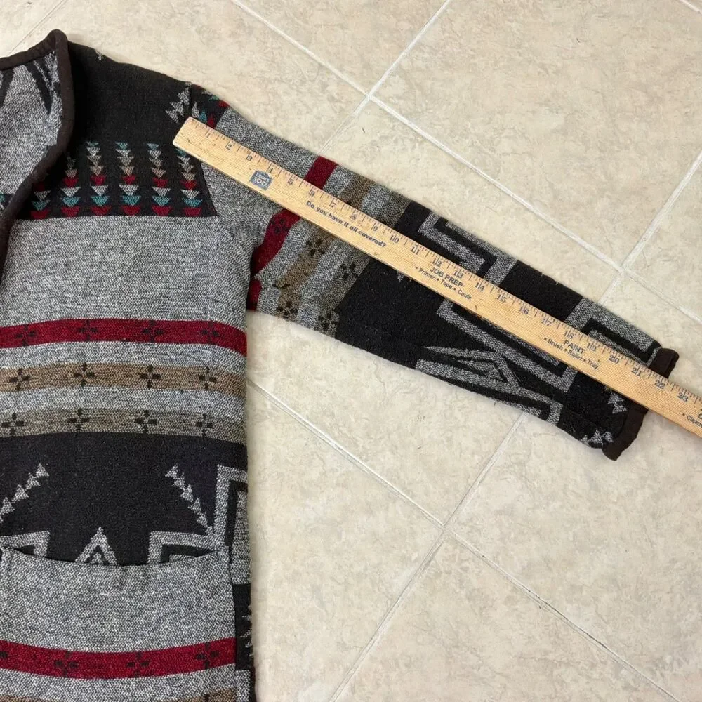 Southwestern Aztec Duster Cardigan Women's Long Open Front Boho Western One Size